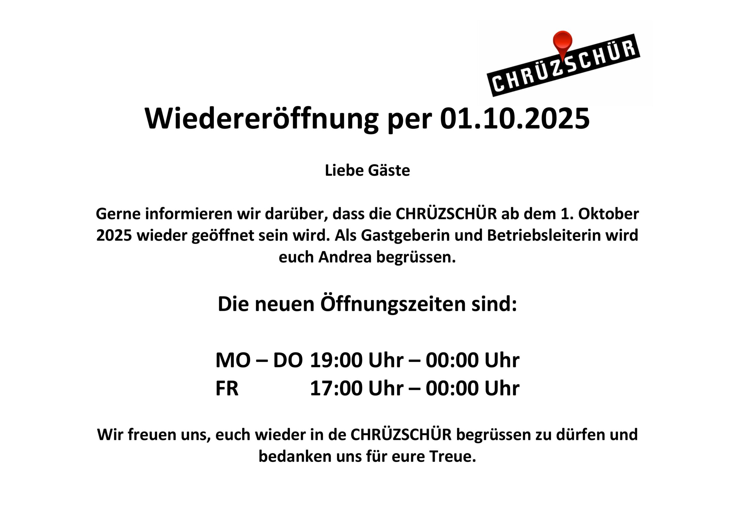 Wiedereröffnung