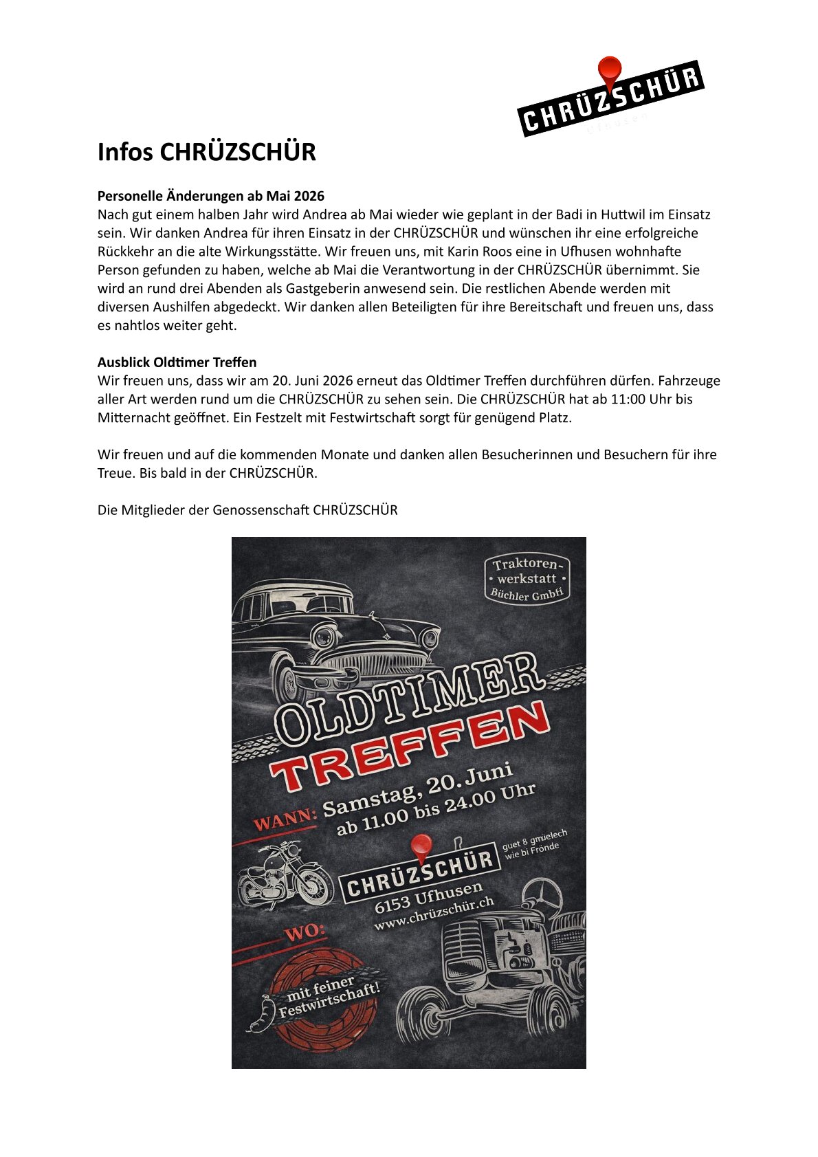 Personelle Veränderung ab Mai 2026